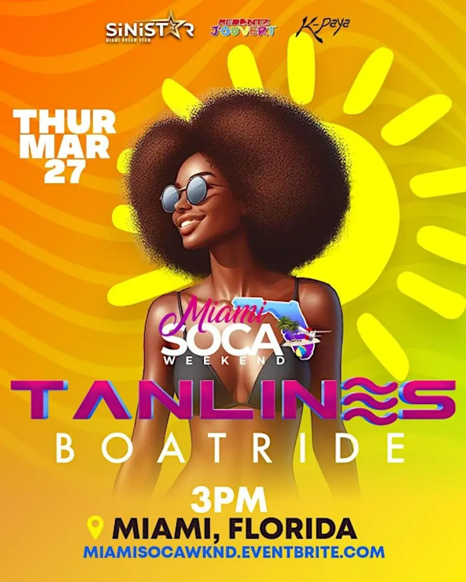 Tanlines Boatride flyer or graphic.