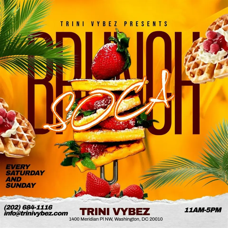 Weekend Soca Brunch TRINI VYBEZ DC flyer or graphic.