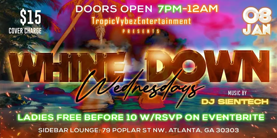 Whine Down Wednesdays flyer or graphic.