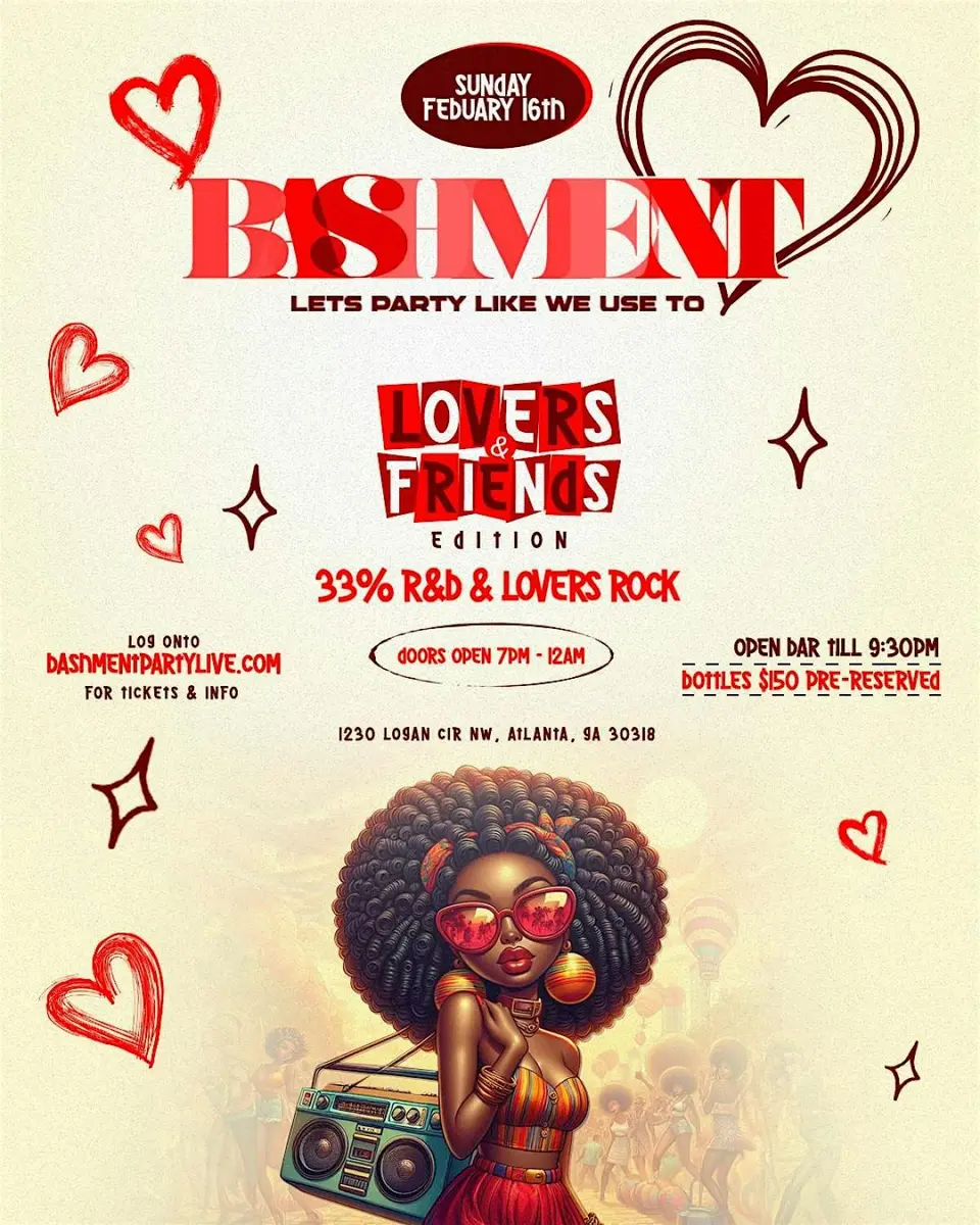 Bashment - Lovers & Friends Edition flyer or graphic.