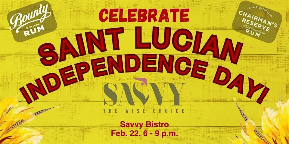 Celebrate St. Lucian Independence: A Night of Culture & Pride flyer or graphic.