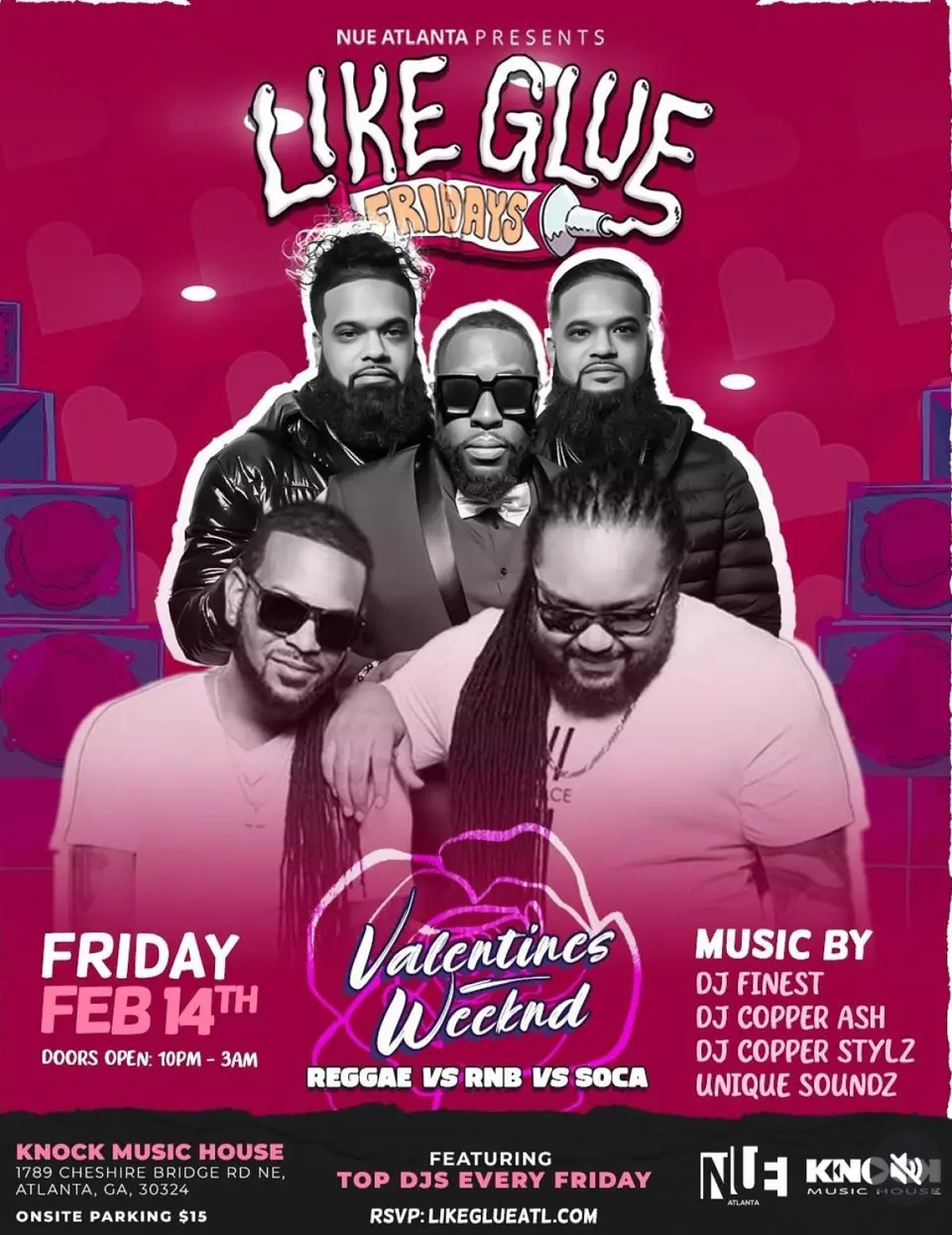Like Glue Fridays flyer or graphic.