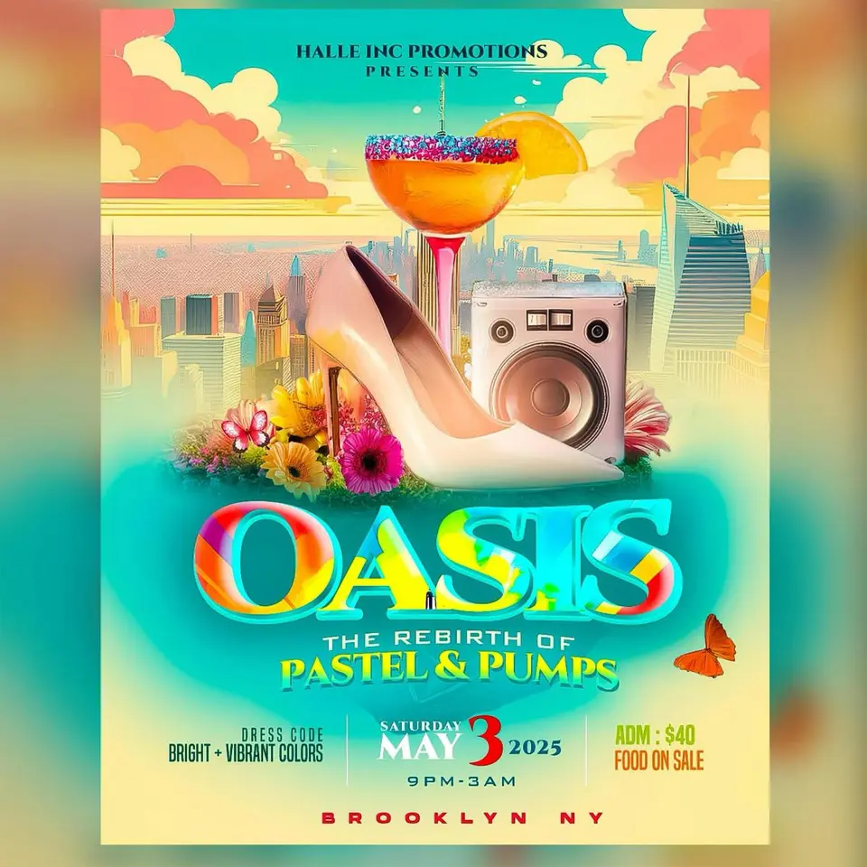 Oasis- The Rebirth Of Pastel & Pumps flyer or graphic.