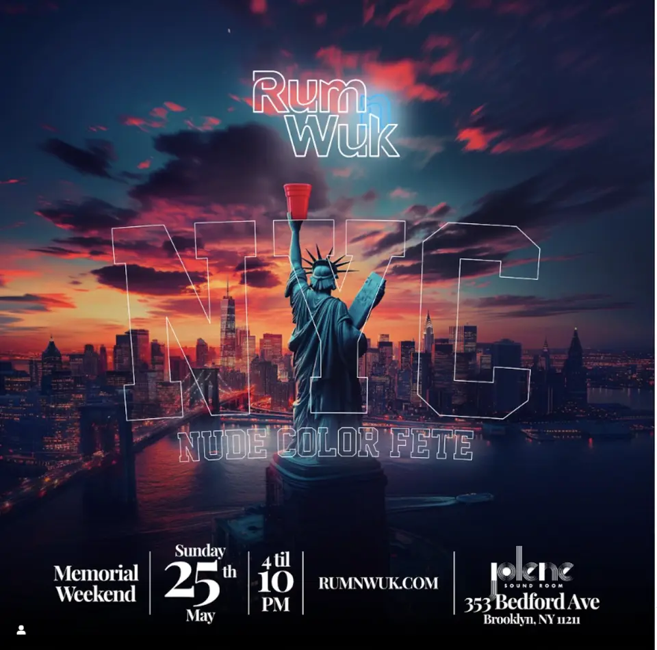 Rum N Wuk Nude Color Fete flyer or graphic.