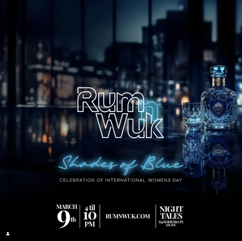 Rum N Wuk Shades Of Blue flyer or graphic.
