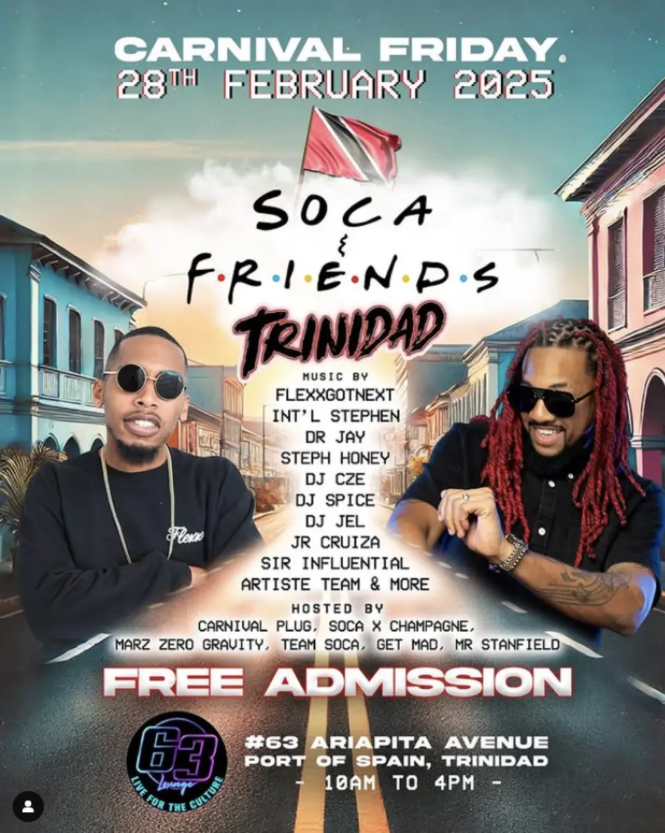 Soca and Friends flyer or graphic.