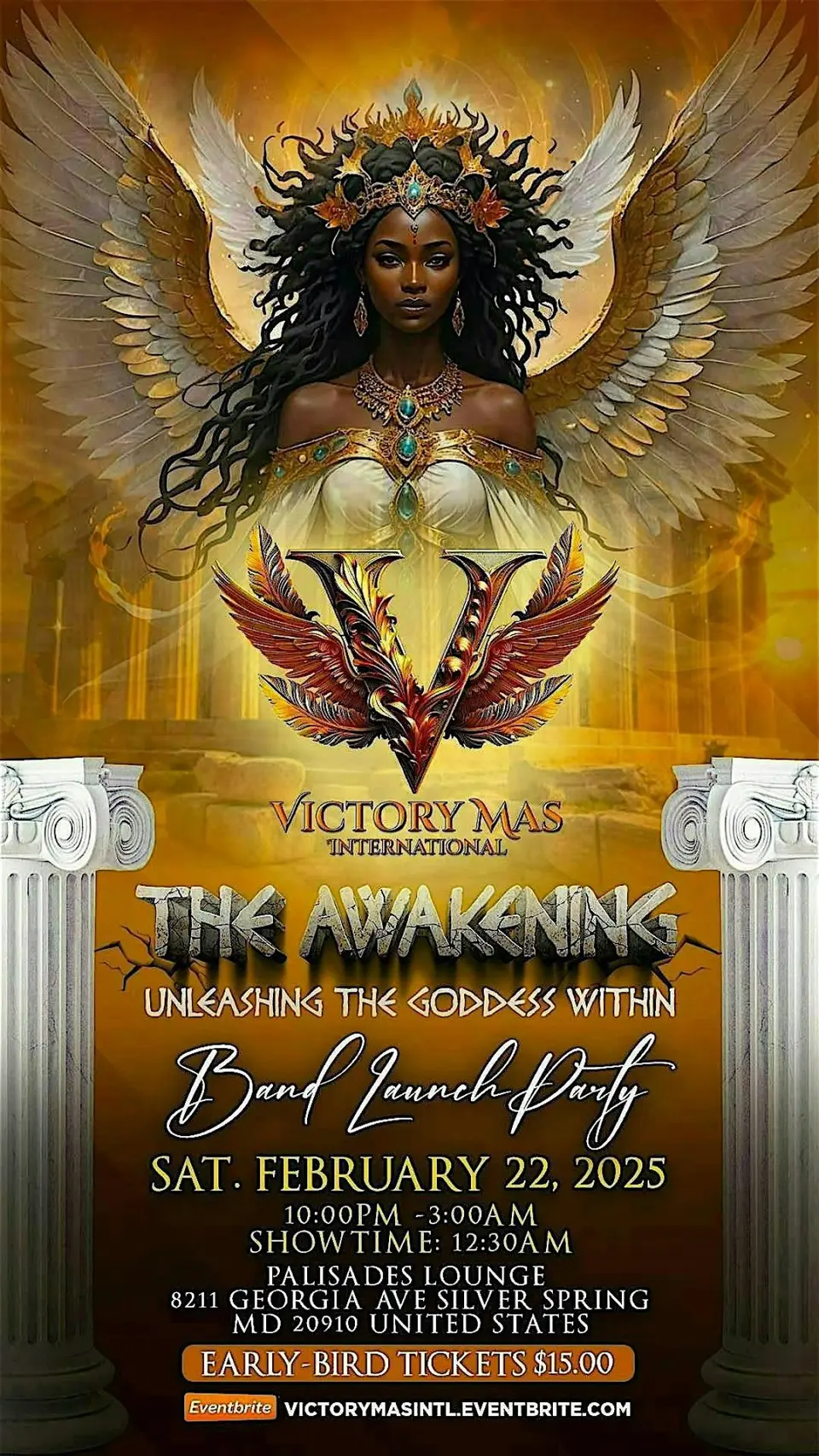 Victory Mas International Band Launch Party flyer or graphic.