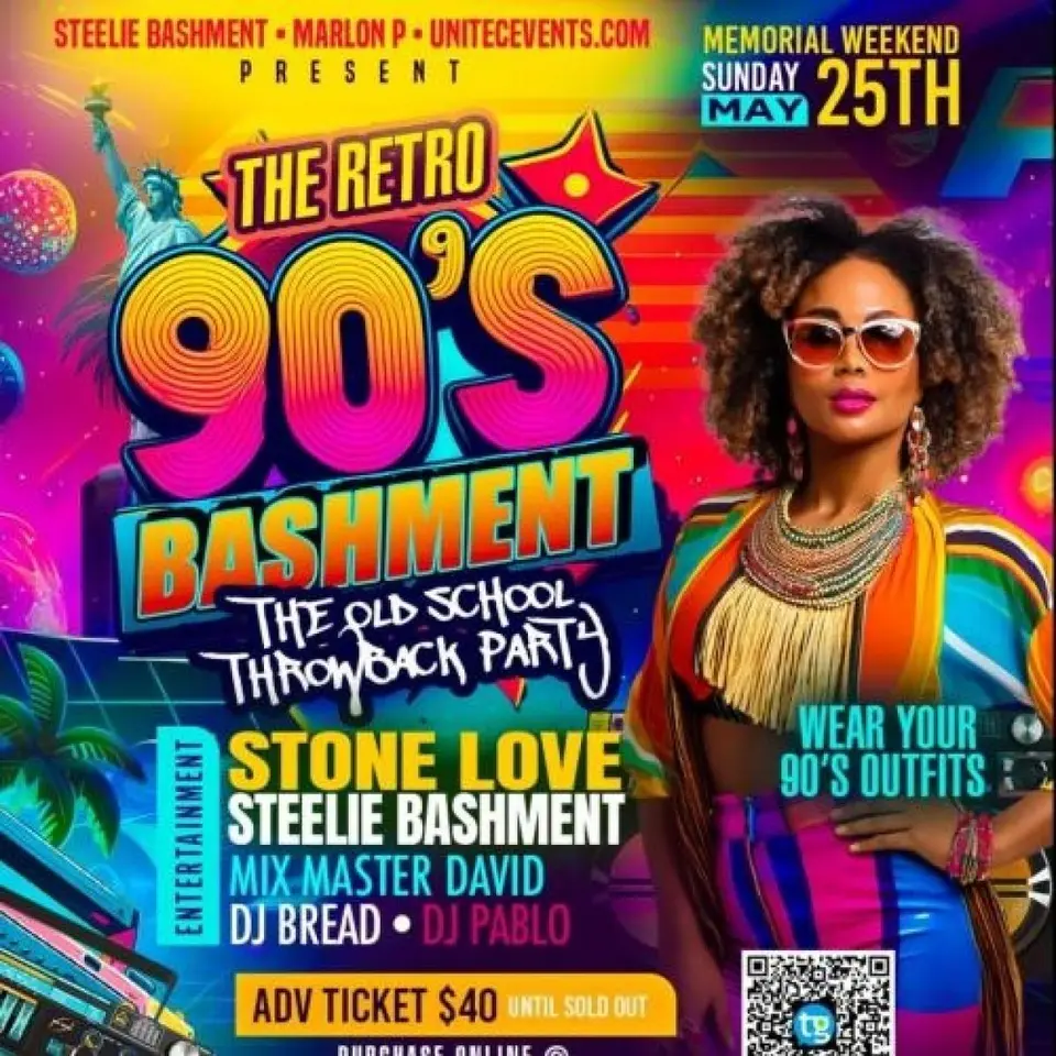 New York 90’s Bashment party flyer or graphic.