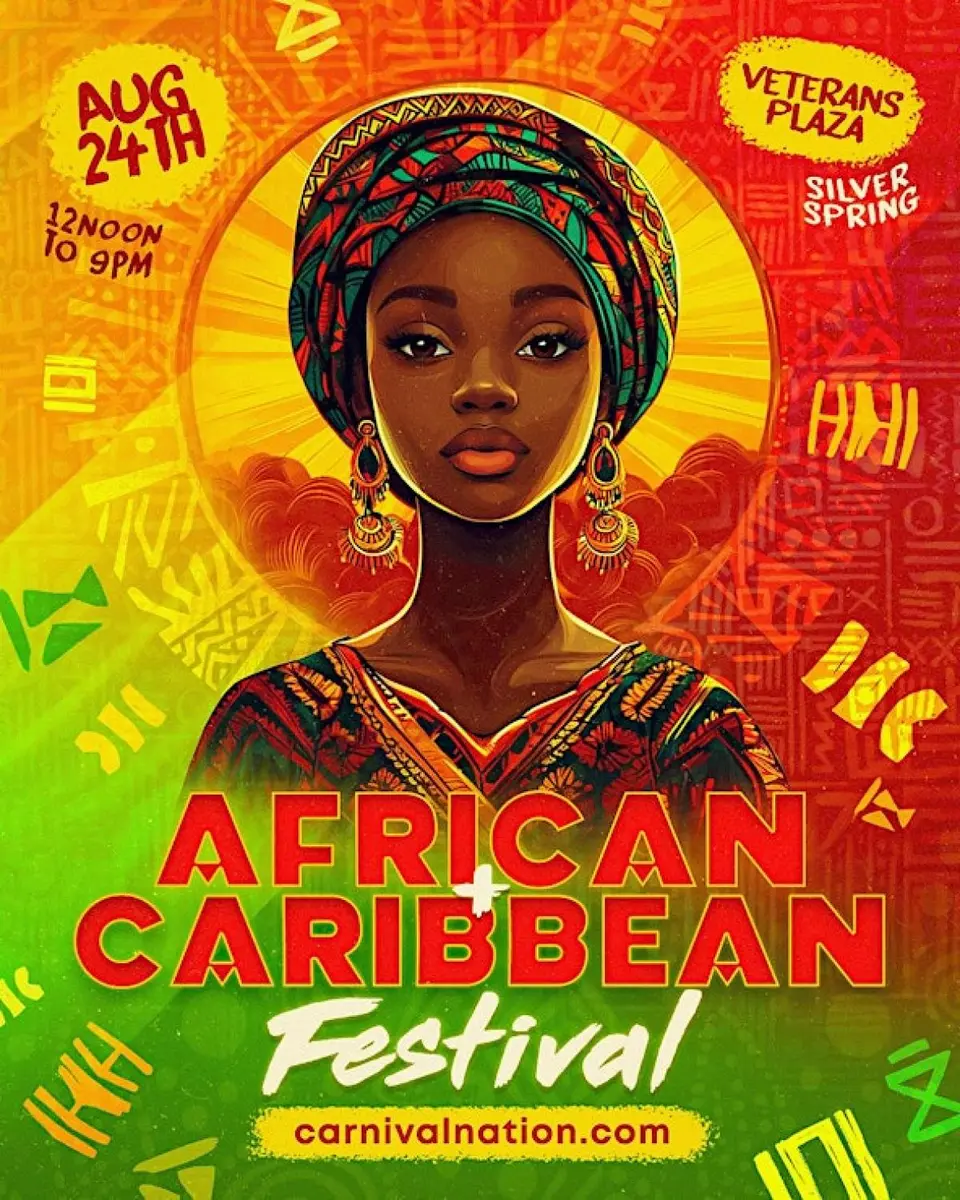 African + Caribbean Music & Arts Festival flyer or graphic.