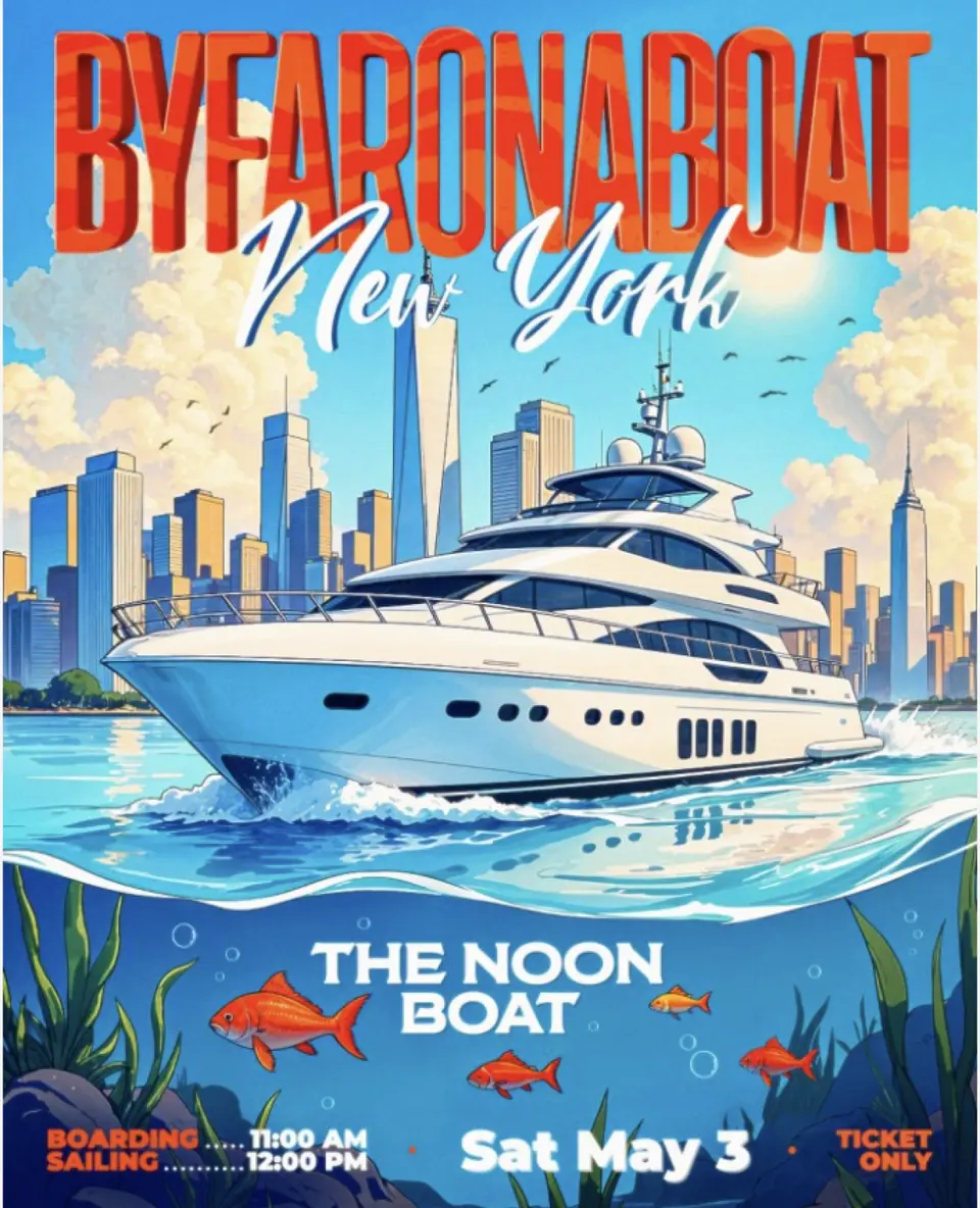 BYFAROnABoat NYC: Noon flyer or graphic.