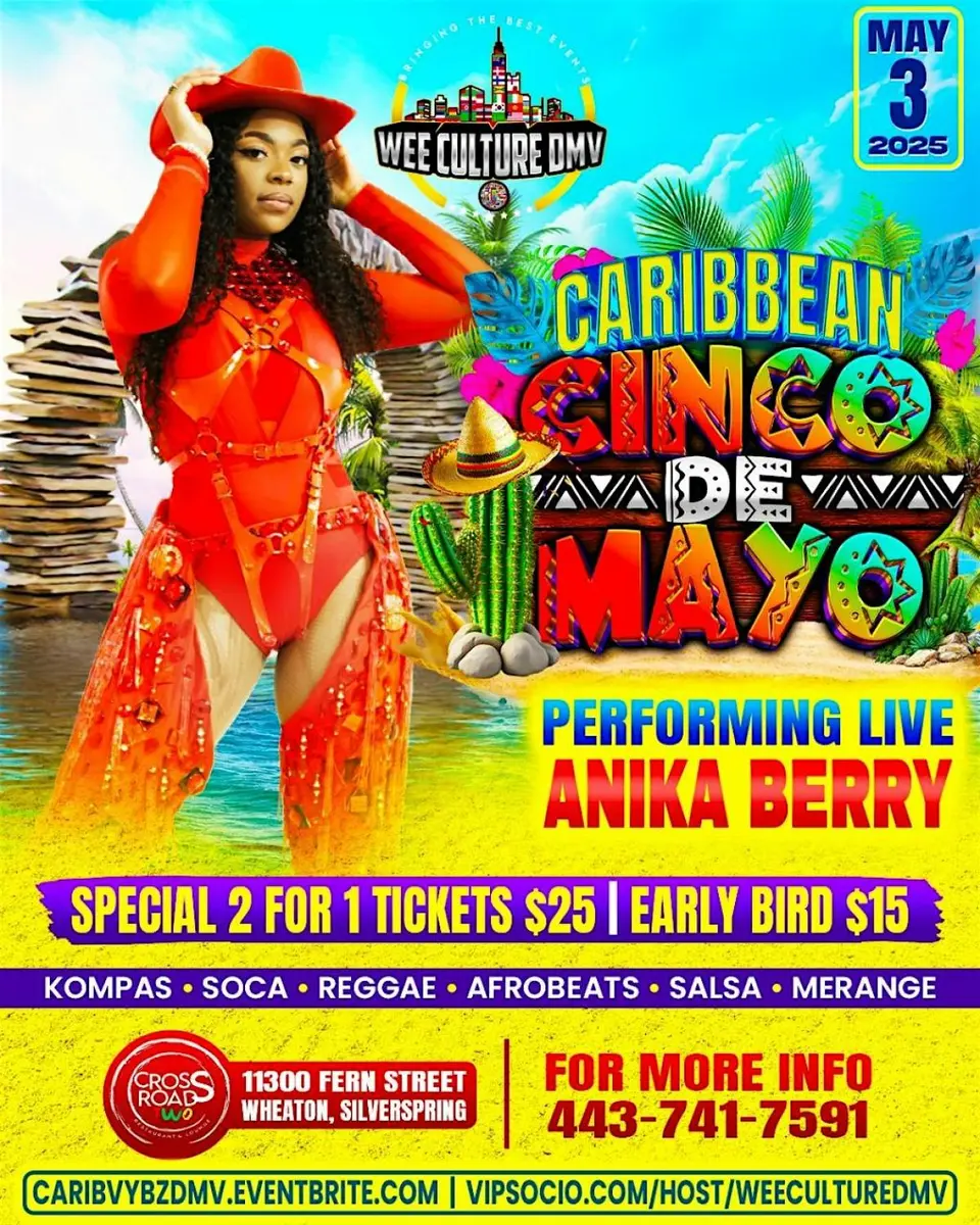 Caribbean Vybz Cinco De Mayo Fete flyer or graphic.