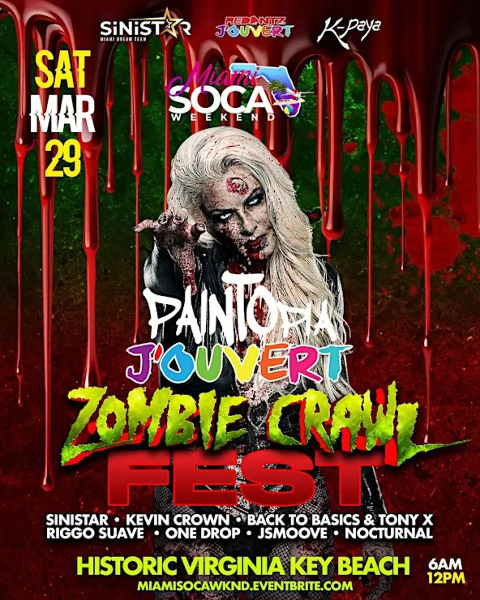 Paintopia - Zombie Crawl Fest (Miami Soca Weekend) flyer or graphic.