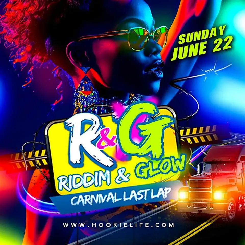 Riddim & Glow flyer or graphic.