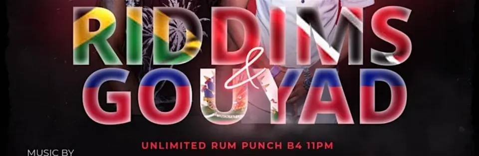 Riddims & Gouyad flyer or graphic.