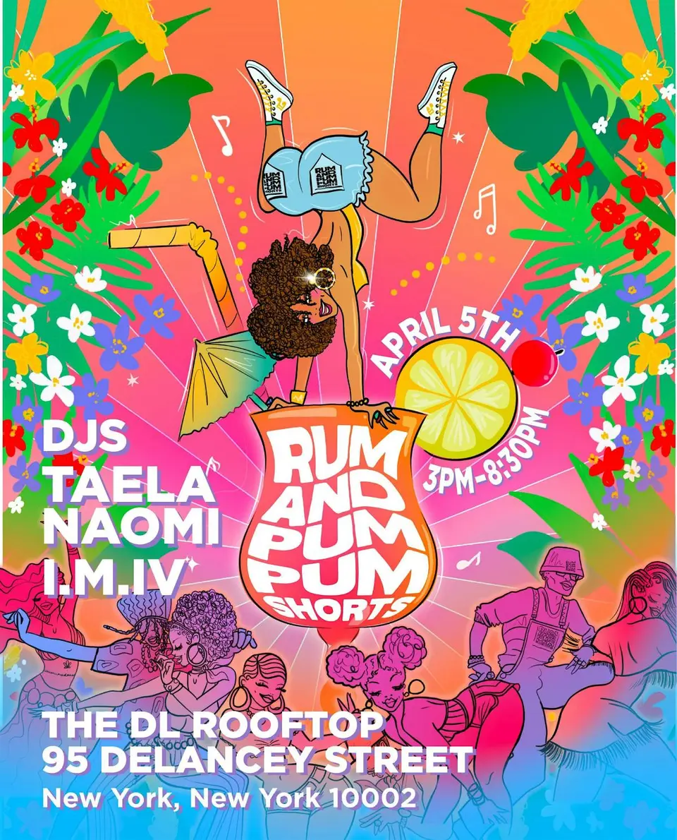Rum + Pum Pum Shorts flyer or graphic.