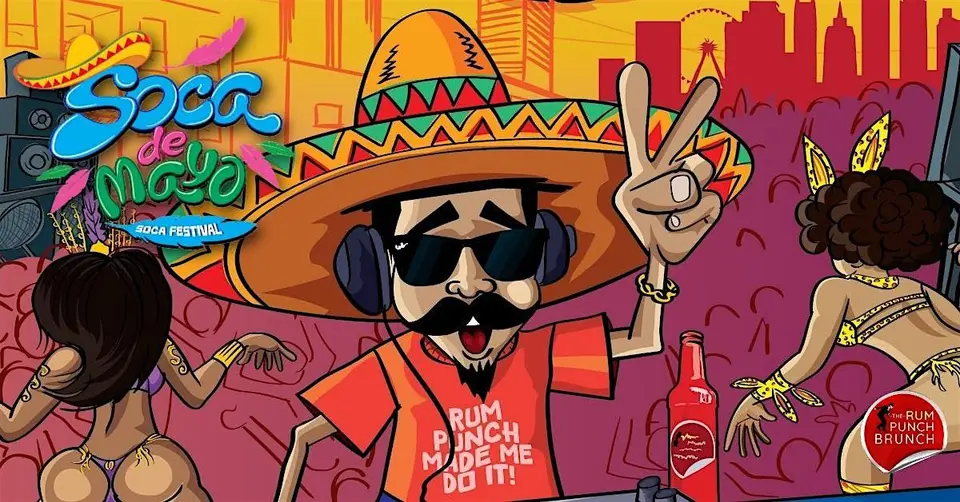 Rum Punch Brunch: Soca De Mayo flyer or graphic.
