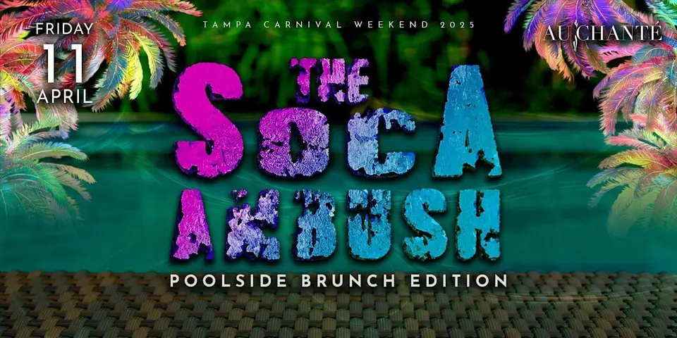 Soca Ambush: The Poolside Brunch Edition flyer or graphic.