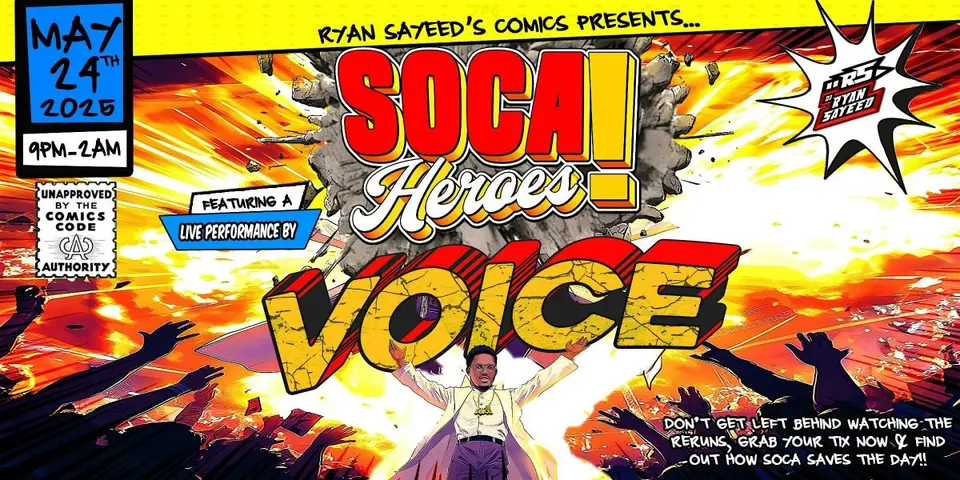 Soca Heroes flyer or graphic.