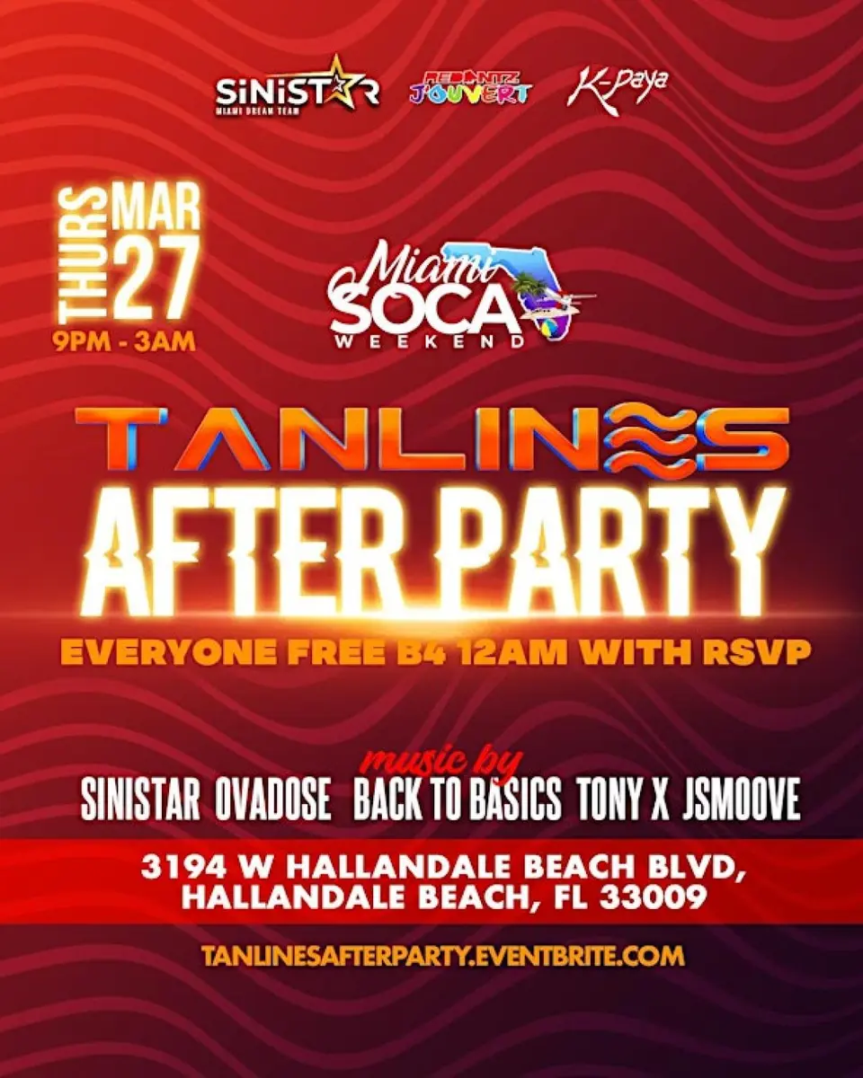 Tanlines After Party flyer or graphic.