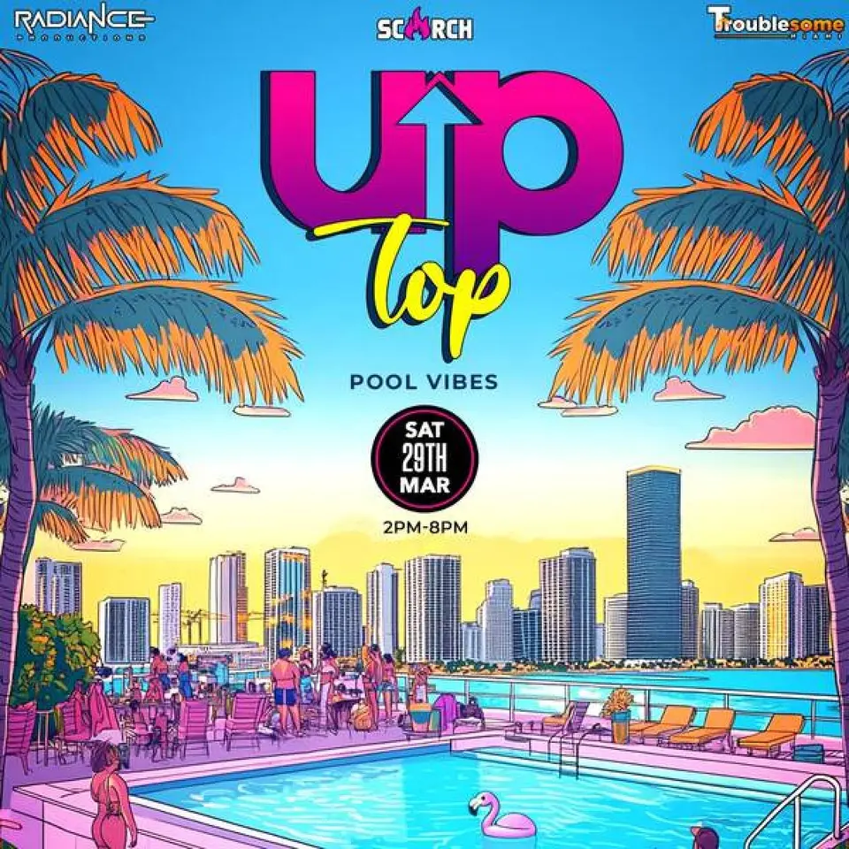 Up Top Pool Party  flyer or graphic.