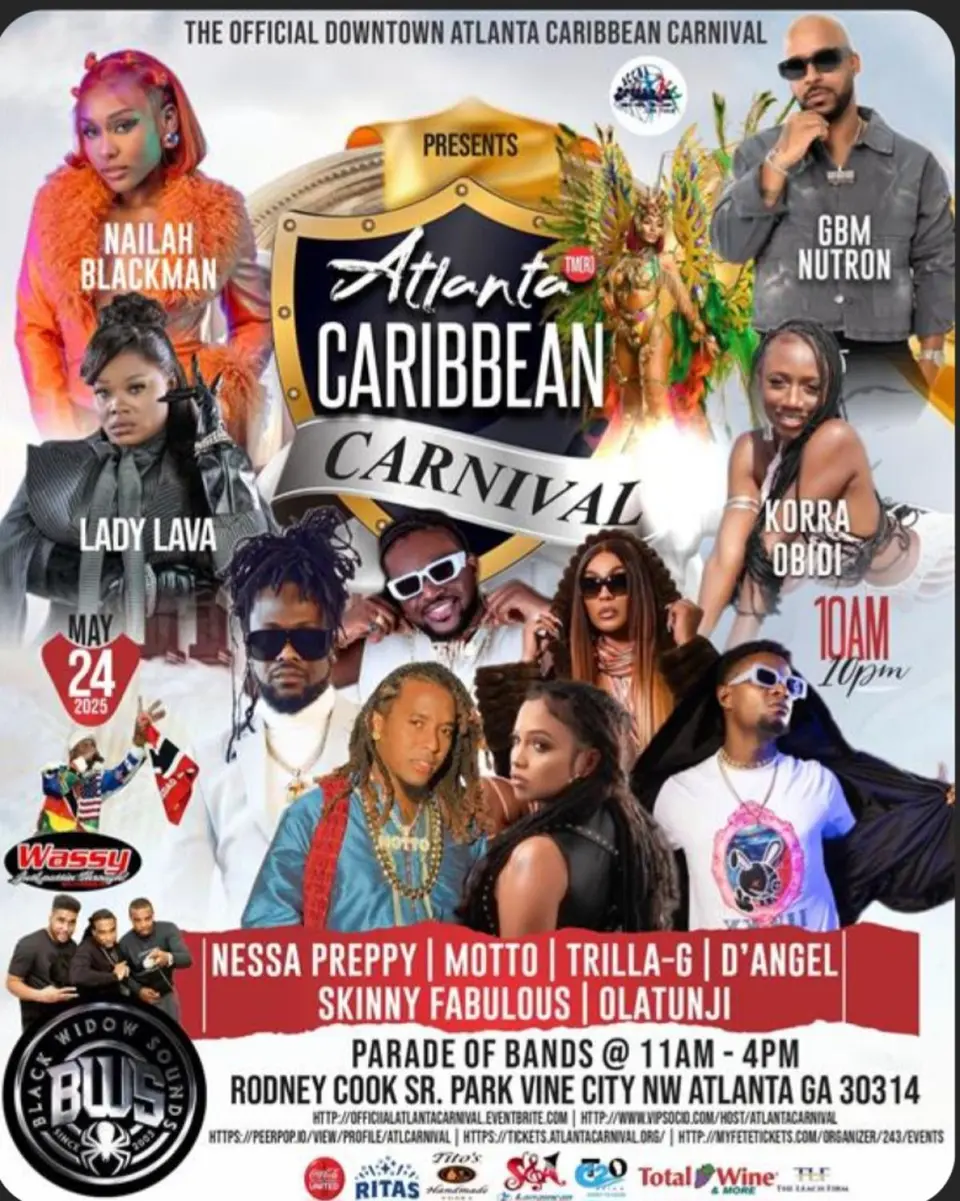 Atlanta Caribbean Carnival 2025 flyer or graphic.
