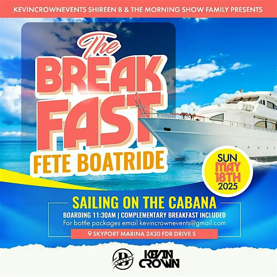 Breakfast Fete Boatride flyer or graphic.