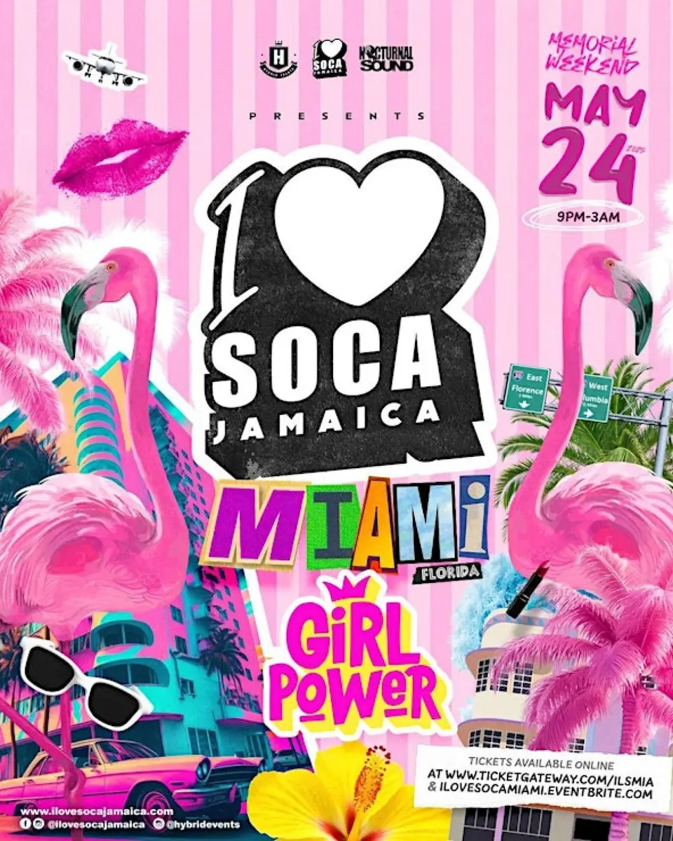 I Love Soca flyer or graphic.