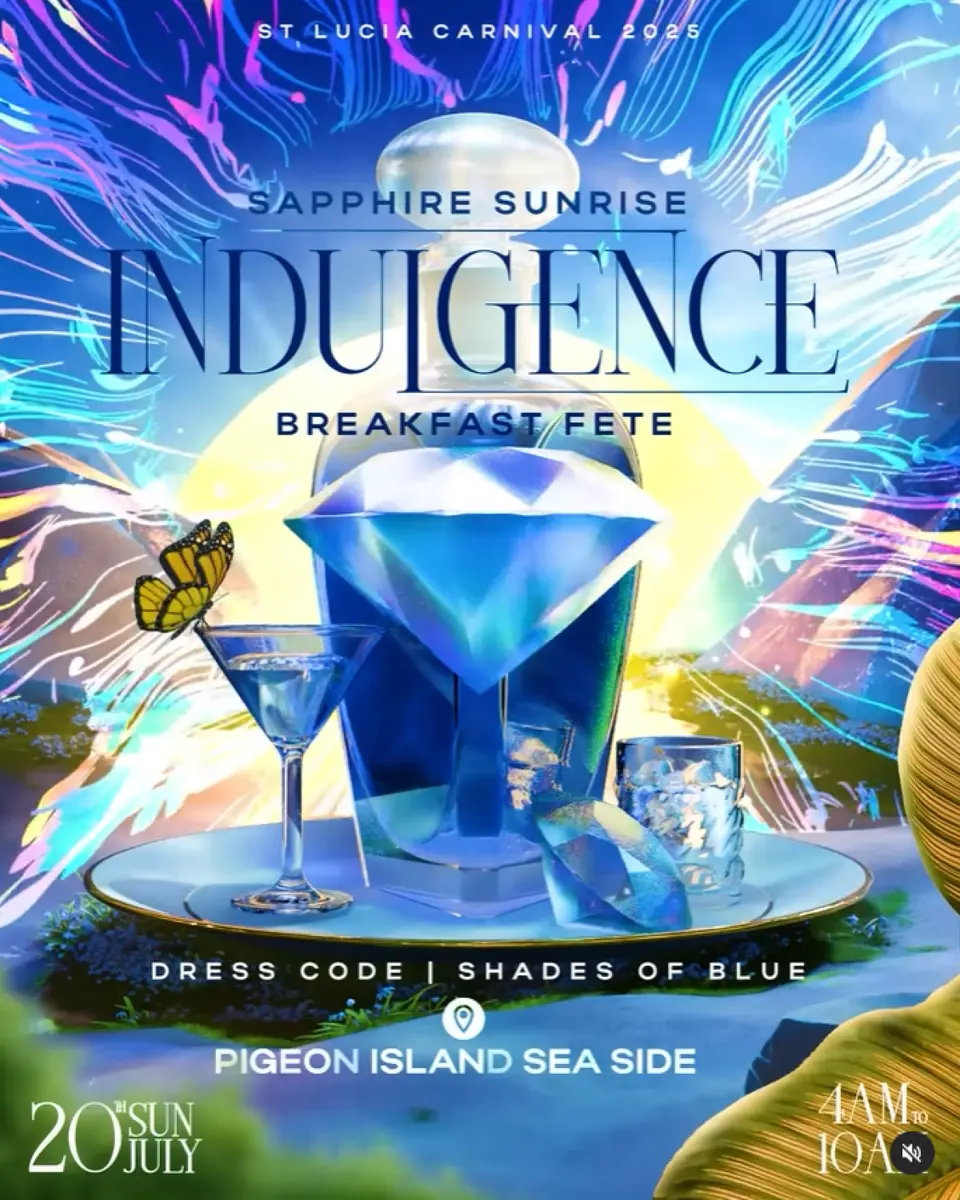 Indulgence Breakfast Fete flyer or graphic.