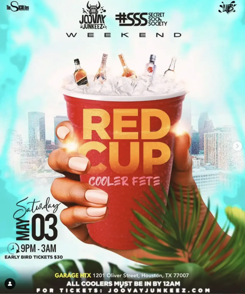 Red Cup: Cooler Fete flyer or graphic.