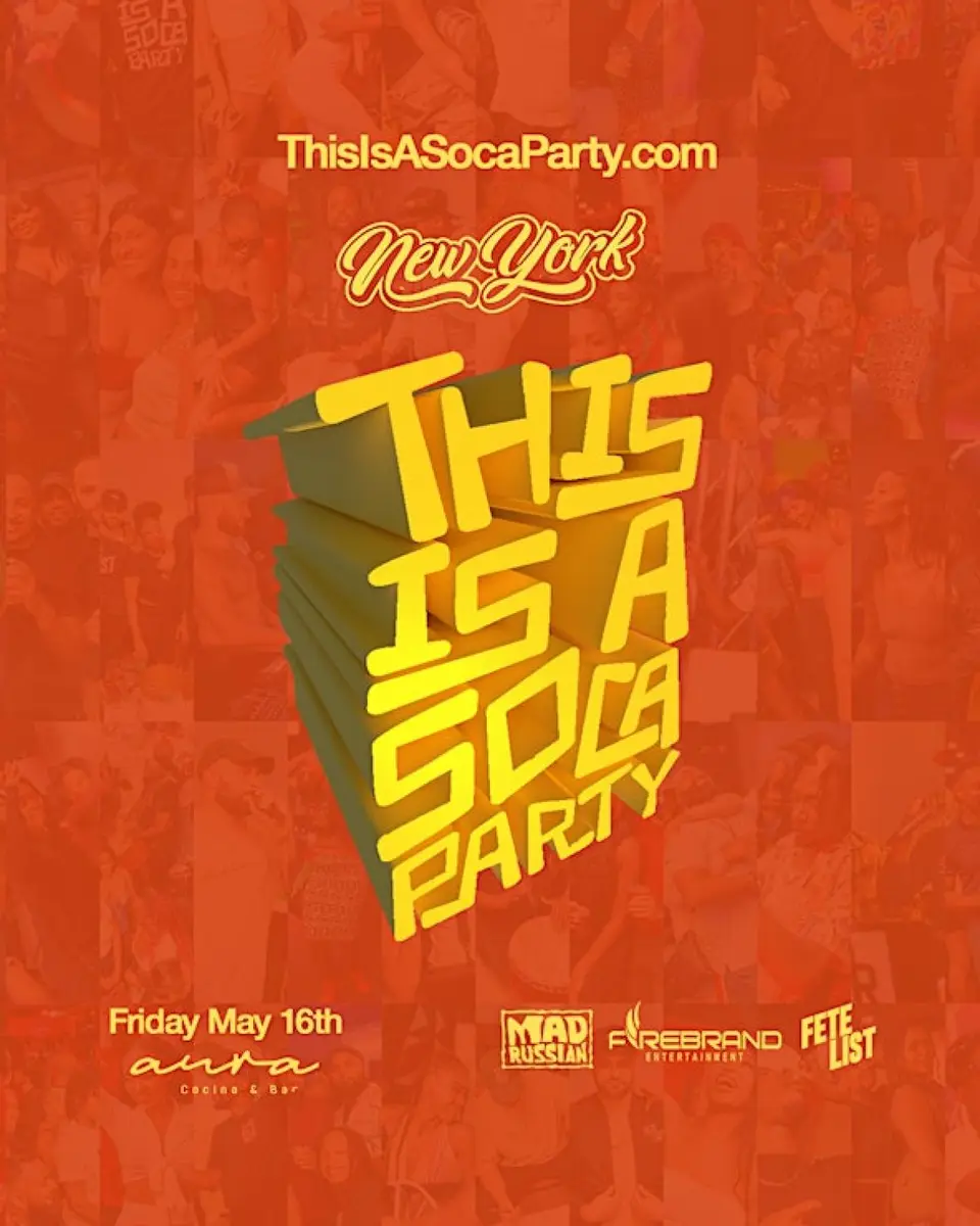 This is a SOCA Party - NYC May flyer or graphic.