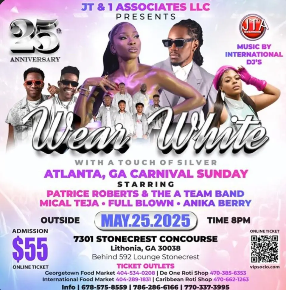 Wear White 25th Anniversary flyer or graphic.