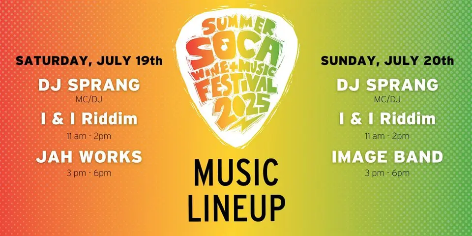 Summer Soca Wine & Music Festival flyer or graphic.