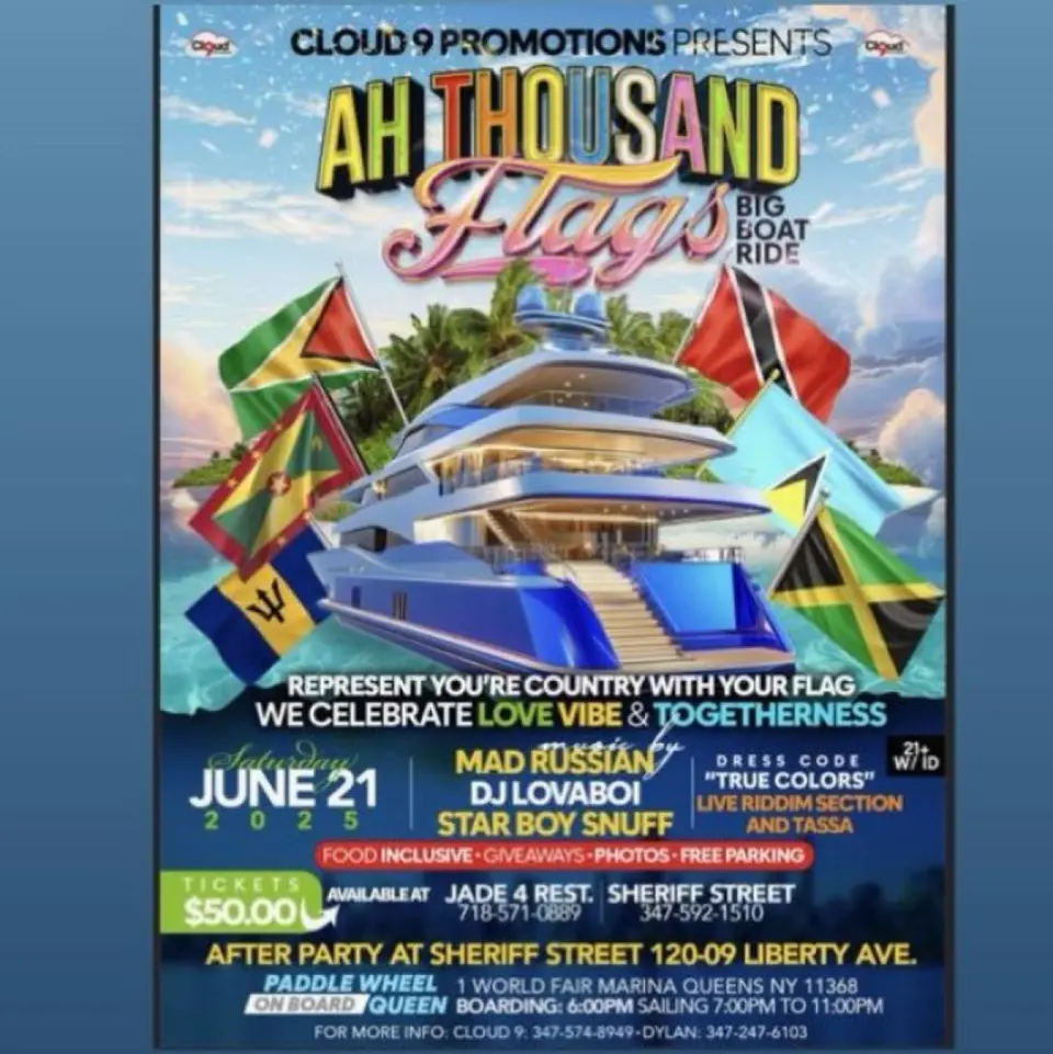 Ah Thousands Flags Boat Ride flyer or graphic.