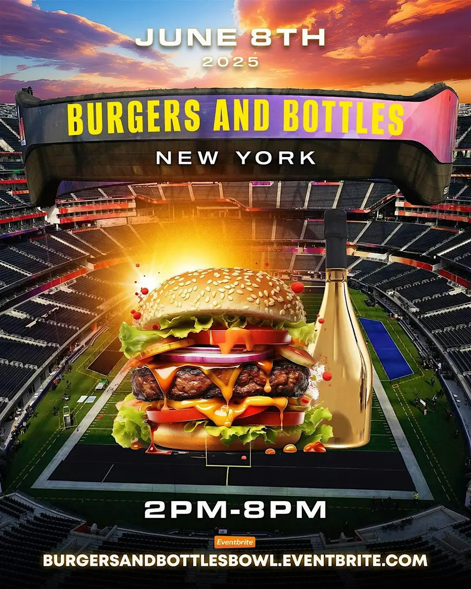 Burgers & Bottles Bowl flyer or graphic.