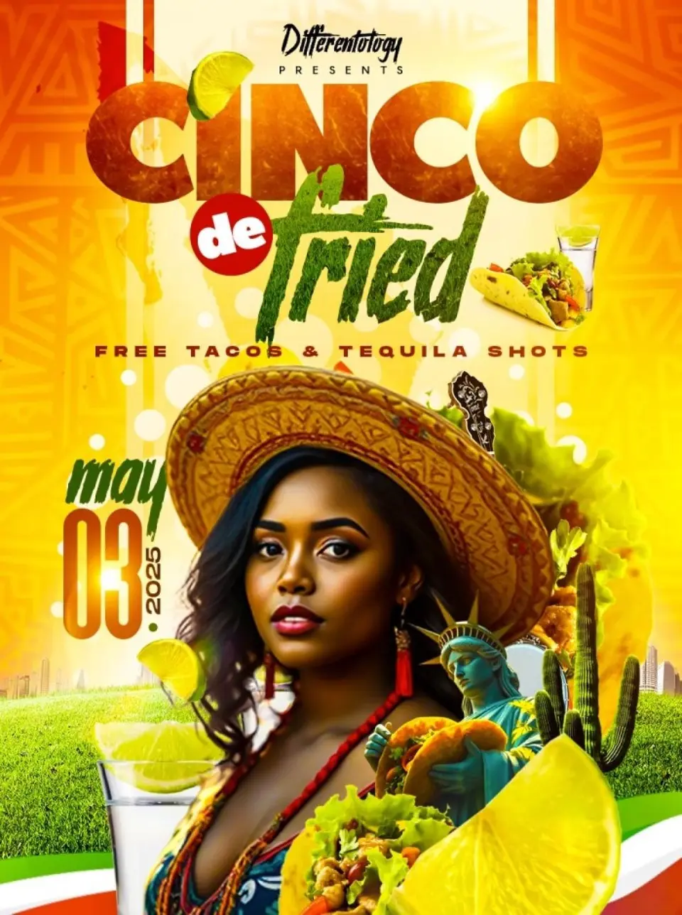 Cinco De Fried flyer or graphic.