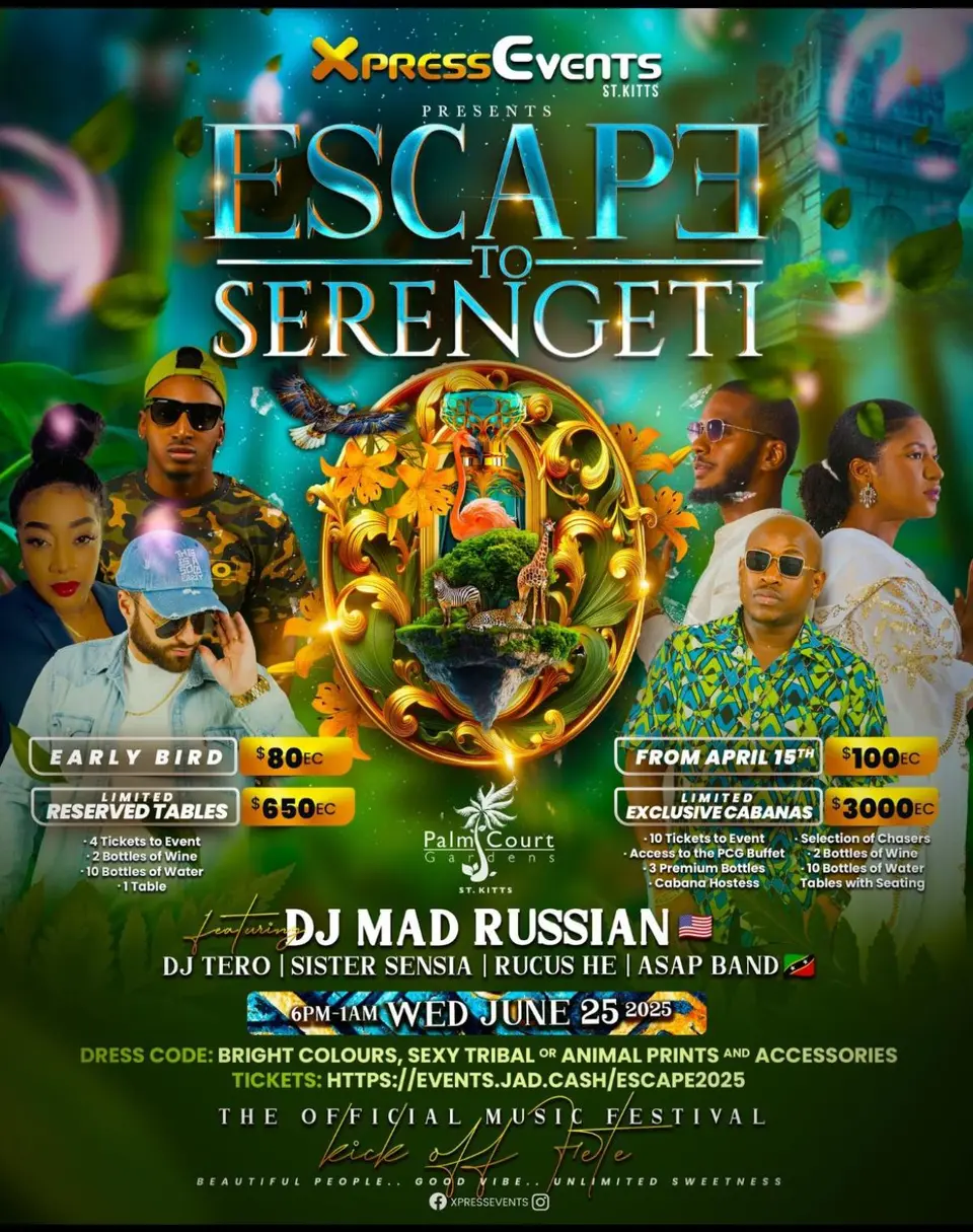 Escape to Serengeti flyer or graphic.