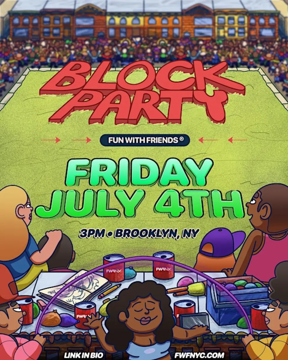 Fun With Friends Block Party flyer or graphic.