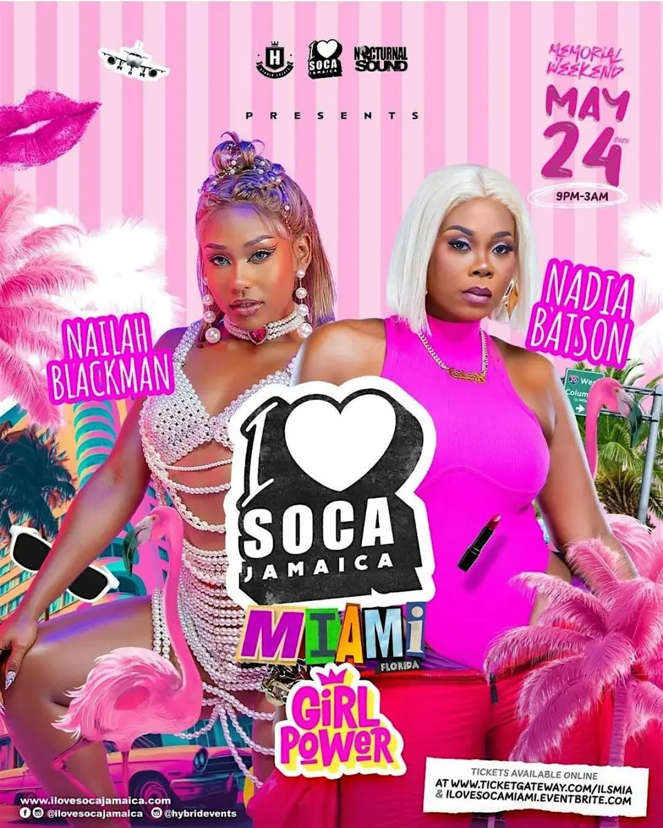 I Love Soca In Miami flyer or graphic.