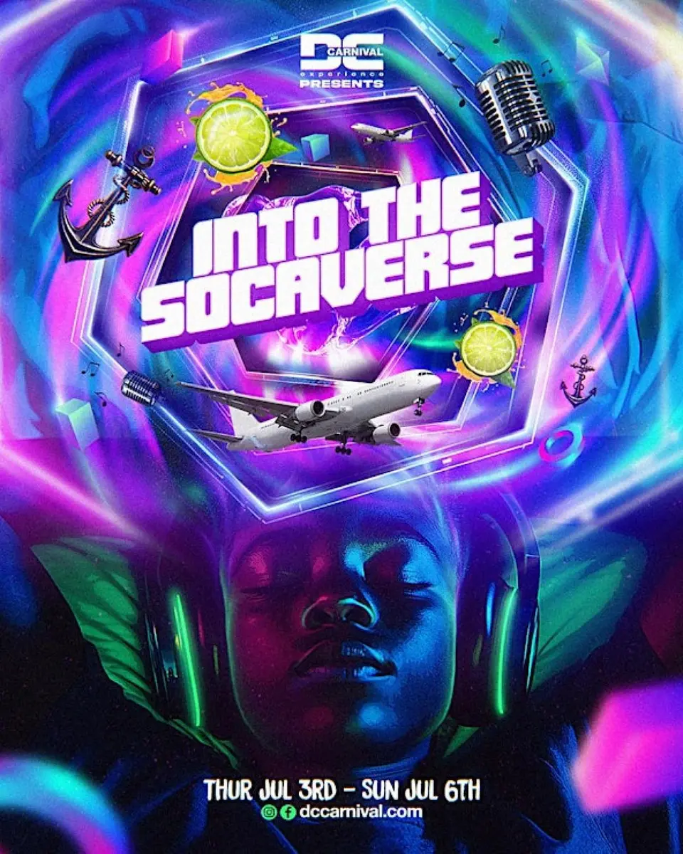 Into the SocaVerse Weekend flyer or graphic.