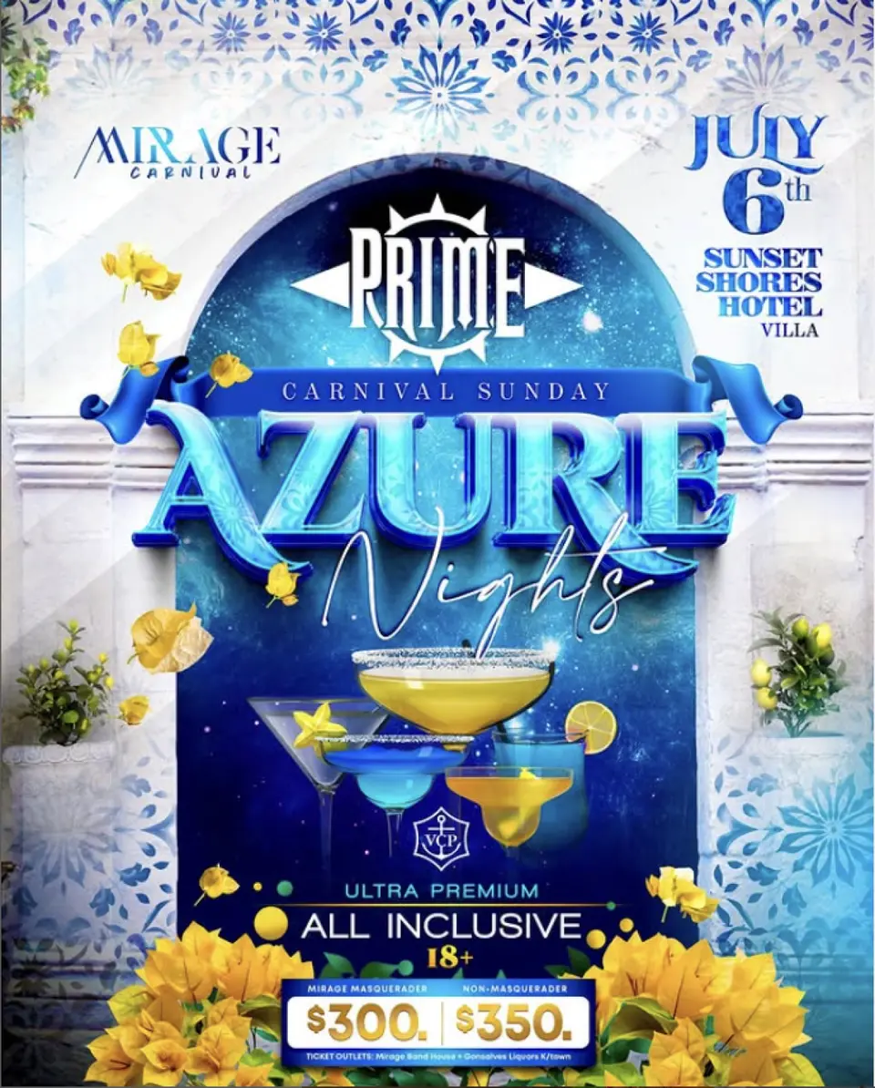 Prime: Azure Nights An Ultra-Premium All-Inclusive Experience flyer or graphic.