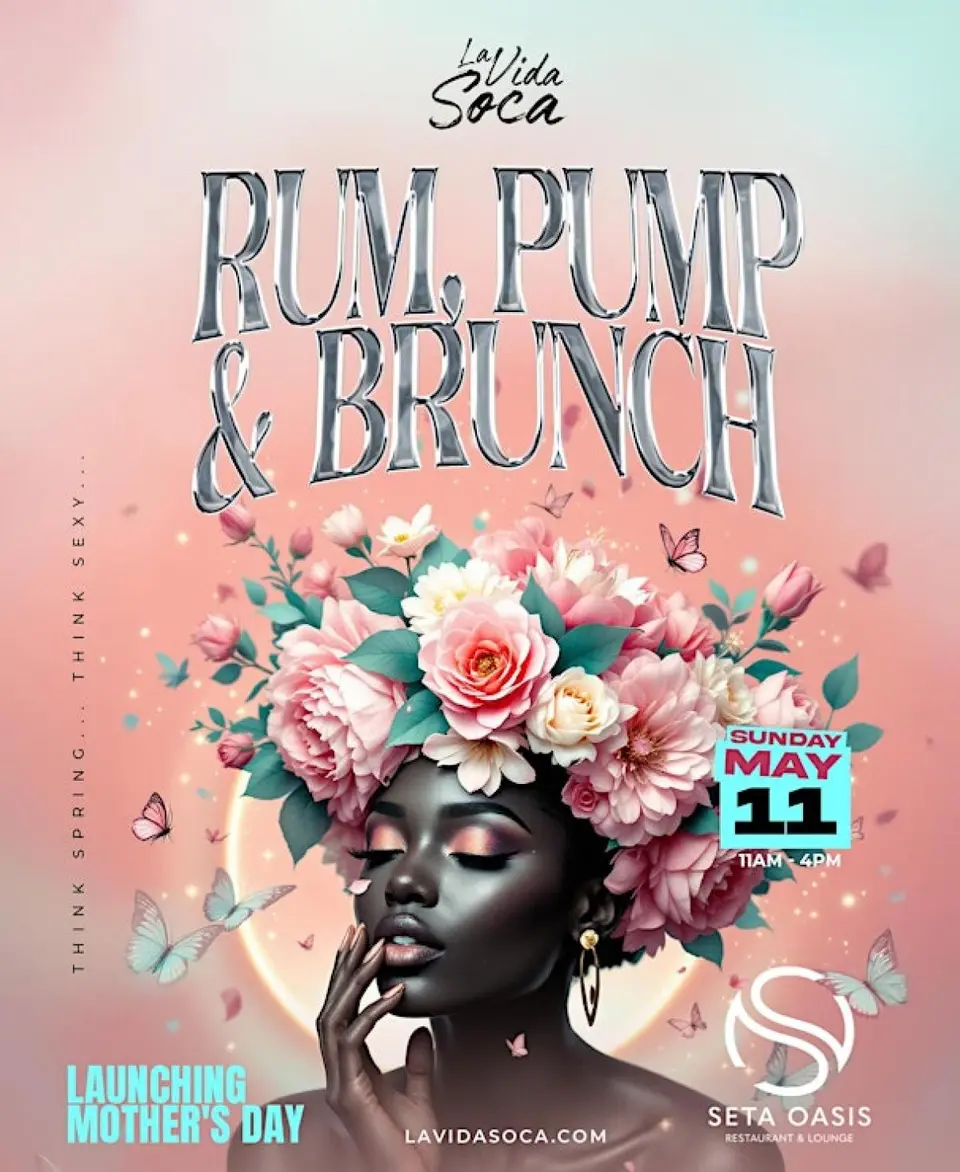 Rum, Pump & Brunch flyer or graphic.