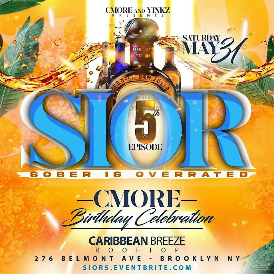 S.I.O.R. SOBER IS OVERRATED flyer or graphic.