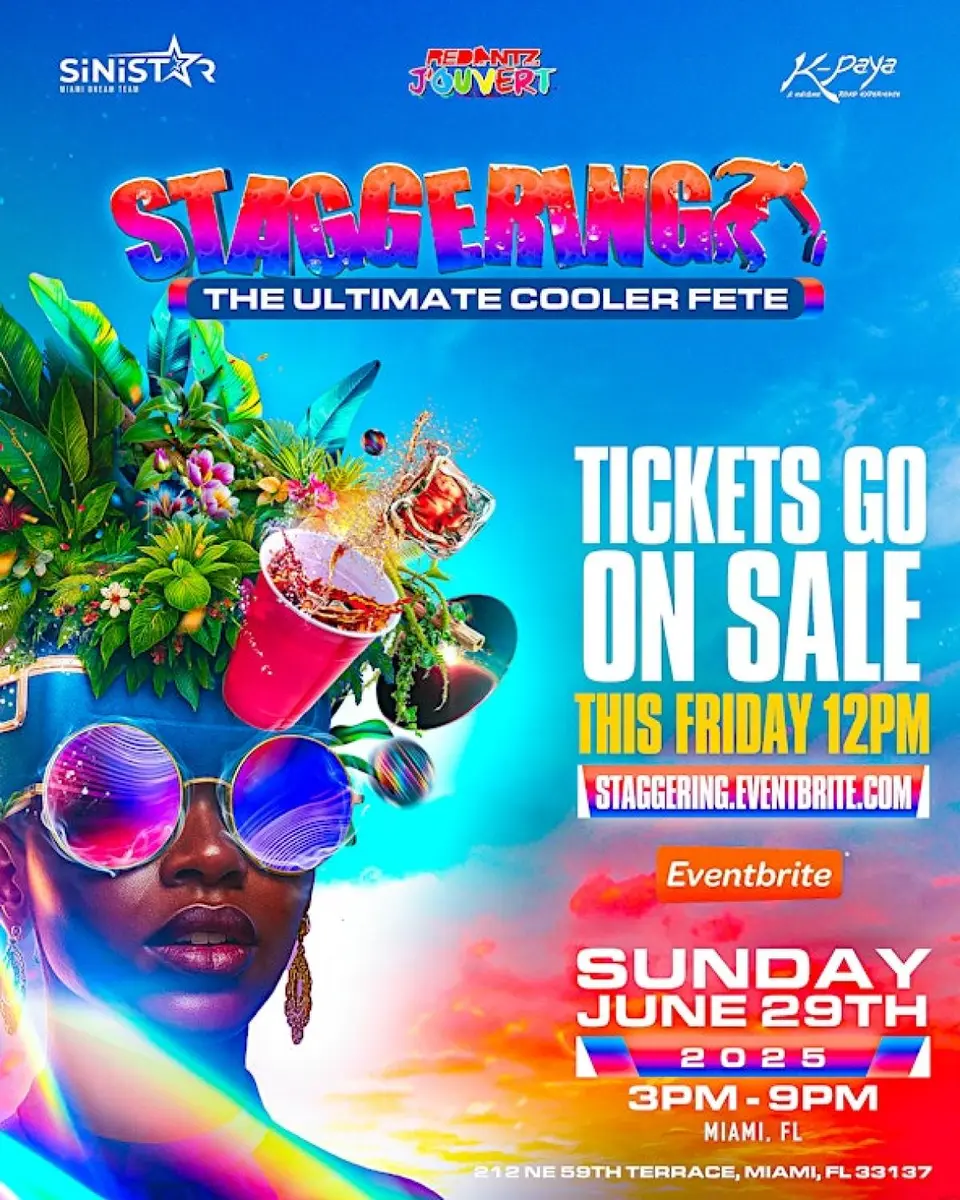 Staggering - Cooler Fete flyer or graphic.