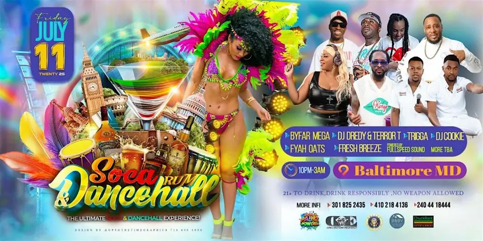 Soca, Rum & Dancehall flyer or graphic.