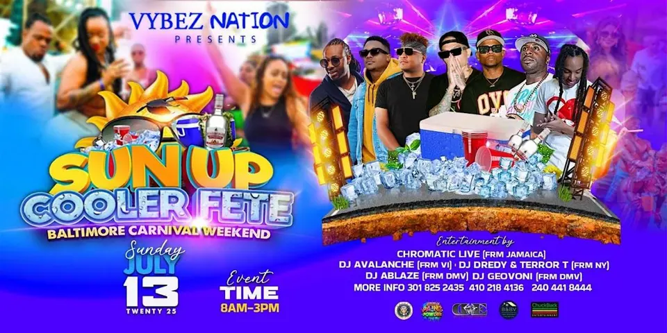 Vybz Nation Sunn-Up Cooler Fete flyer or graphic.
