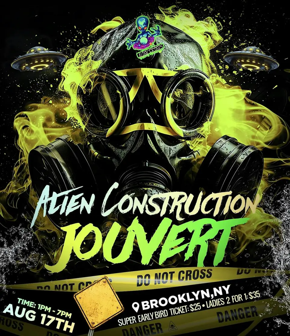 Alien Construction Jouvert flyer or graphic.