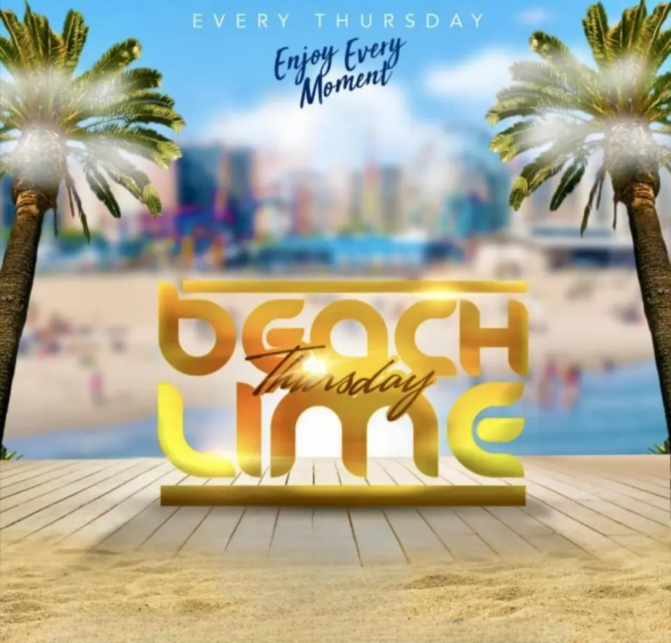 Beach Lime Thursday flyer or graphic.
