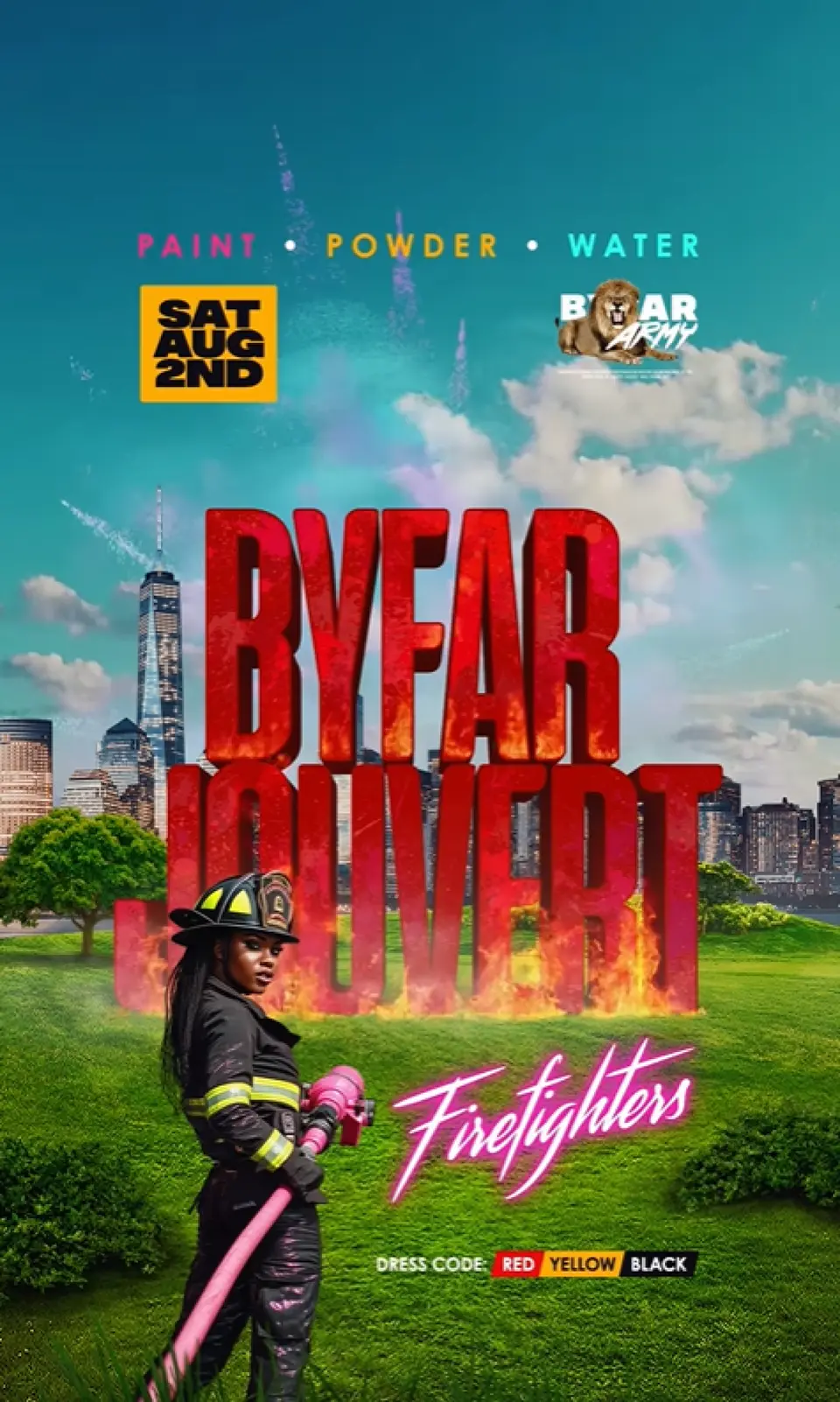 BYFARJouvert: Firefighters flyer or graphic.