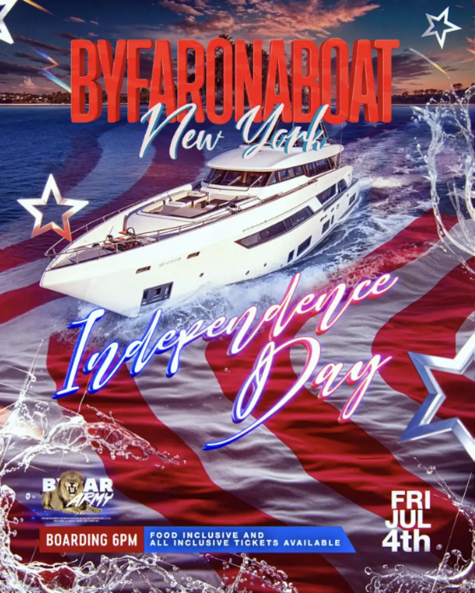 BYFAROnABoat: Independence Day flyer or graphic.