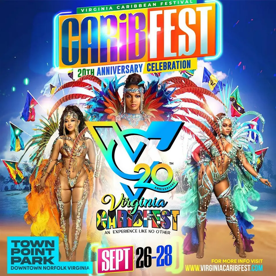 CARIBFEST 20th Anniversary Celebration flyer or graphic.